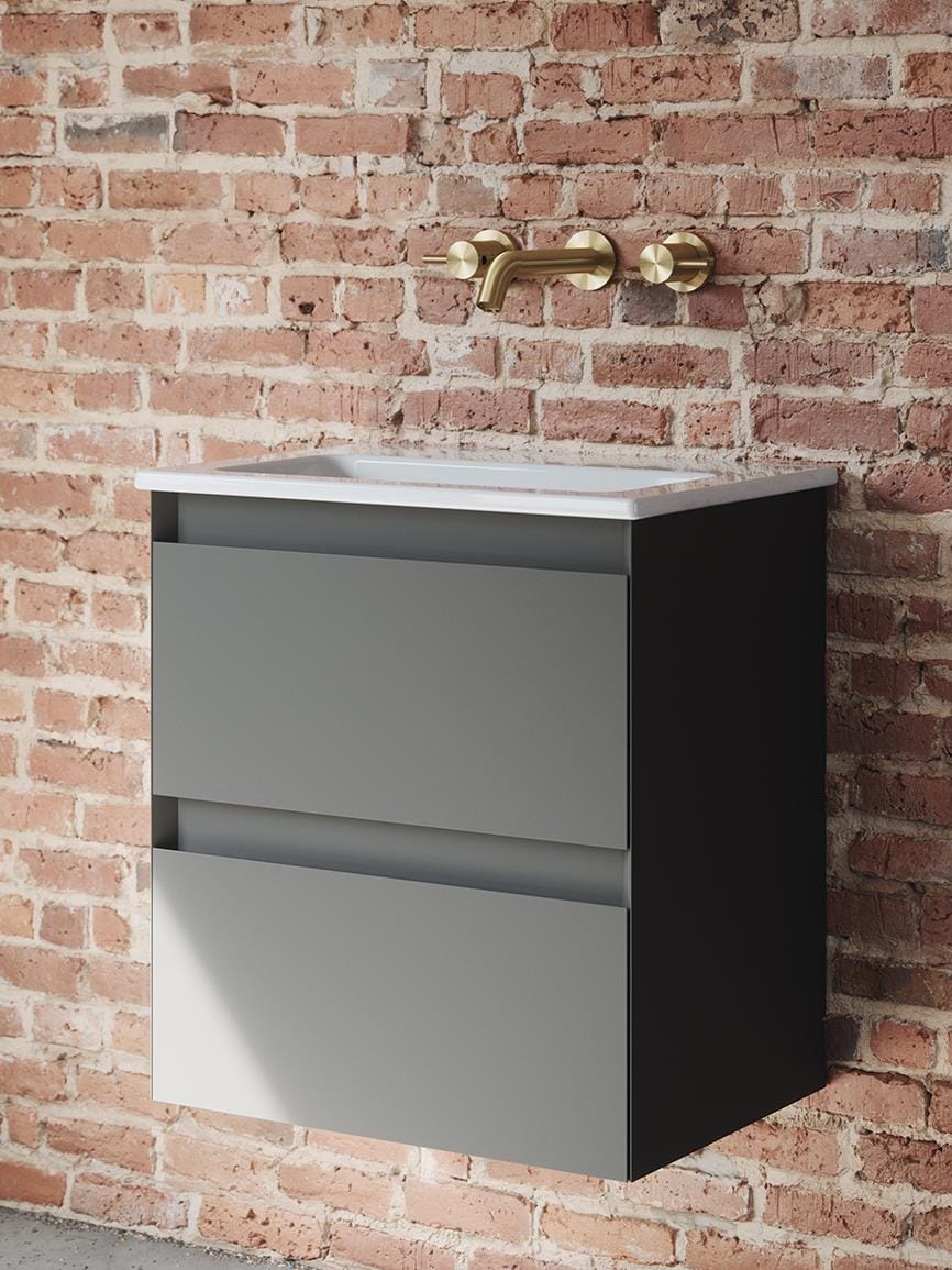 Saneux Wall Mounted Unit Saneux Uni Vanity Unit With Basin - 500 x 360mm - Two Drawer - Wall Mounted