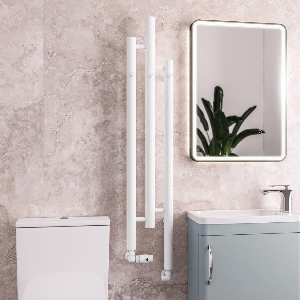 Eastbrook Designer Towel Radiator Eastbrook Portchester Vertical Designer Radiator in Matt White