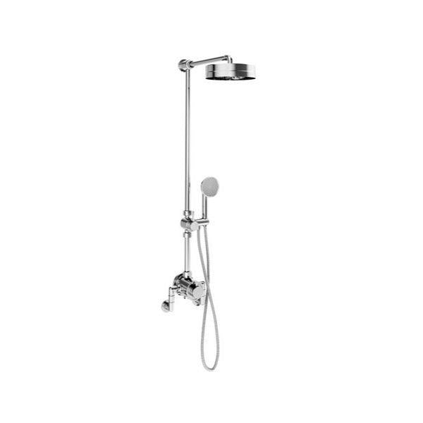 Crosswater MPRO Industrial Exposed Shower Valve Set with Adjustable Riser, Fixed Head and Handset