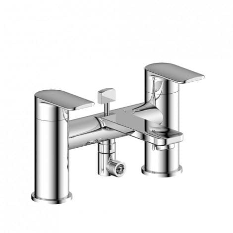 Imex Bath Shower Mixer Chrome Imex Suburb Bath Shower Mixer Tap with Kit (Incl Hose, Handset And Wall Bracket)
