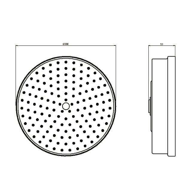 Crosswater Fixed Shower Head Crosswater MPRO Industrial Easy Clean 8" Shower Head