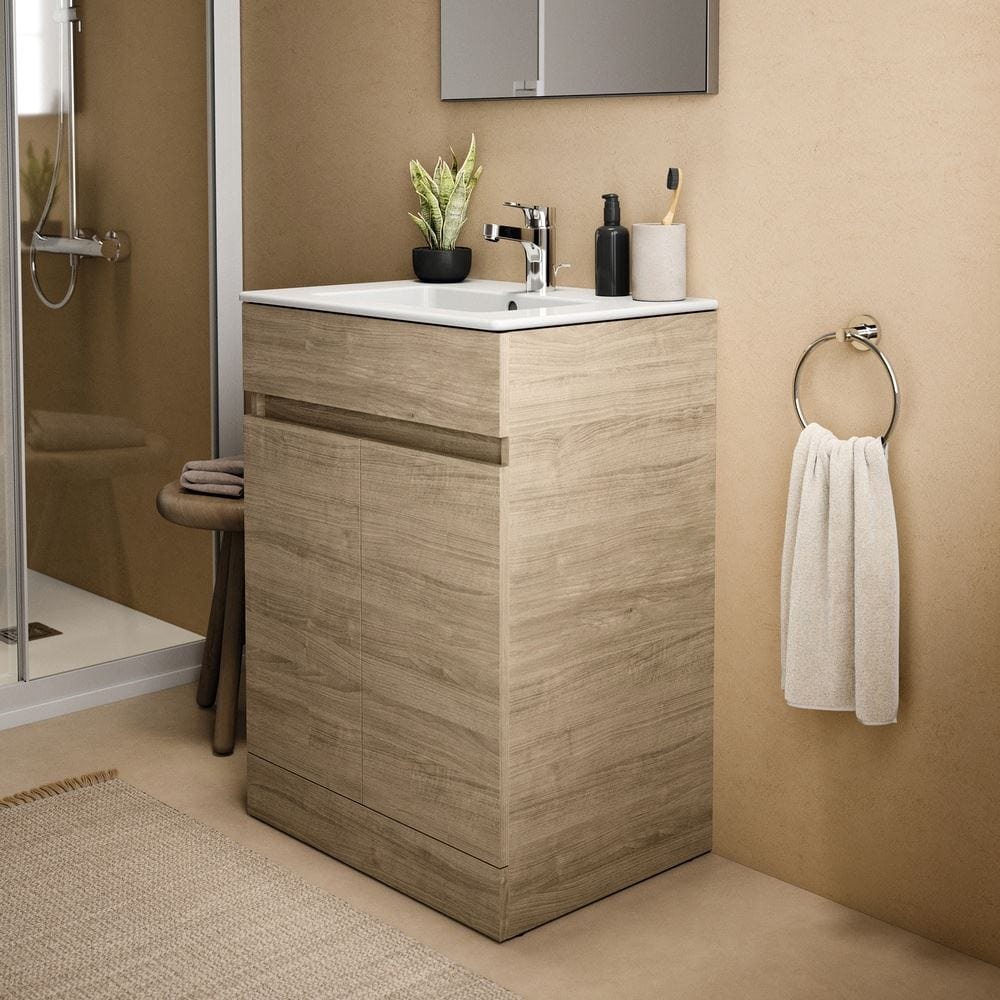 Ideal Standard Floor Standing Vanity Unit Natural Oak Ideal Standard Eurovit+ 600mm Floor Standing Vanity Unit