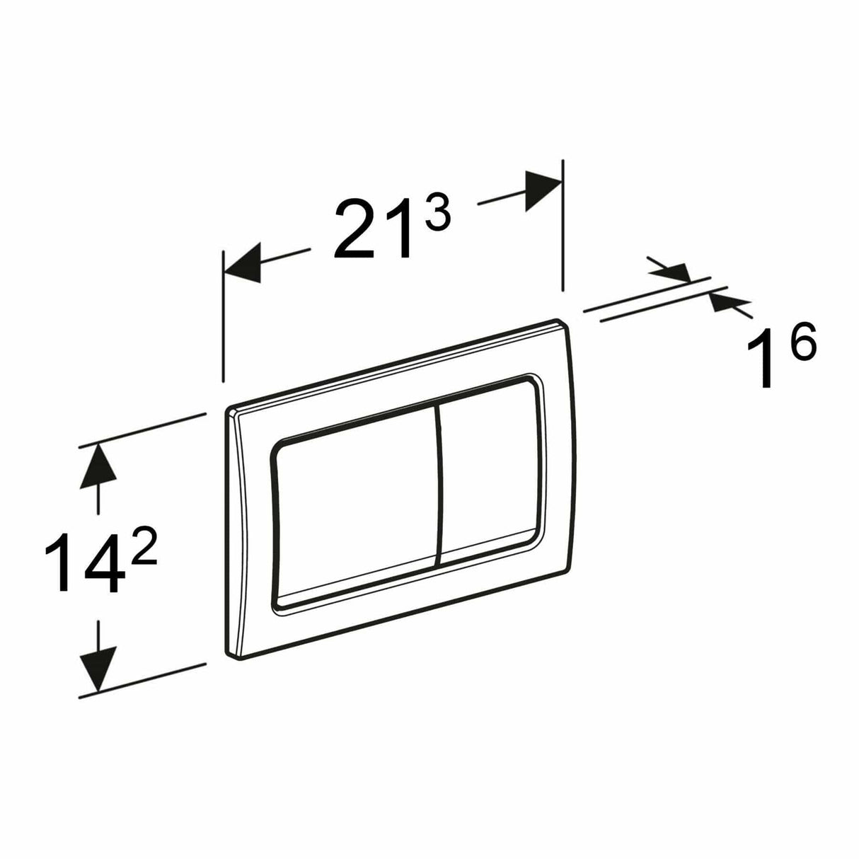 Geberit Flush Plate Geberit Alpha Flush Plate with Square Buttons