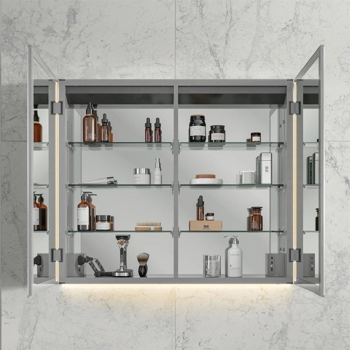 HiB Mirrored Cabinet HiB Ether Ambient LED Illuminated Mirror Cabinet