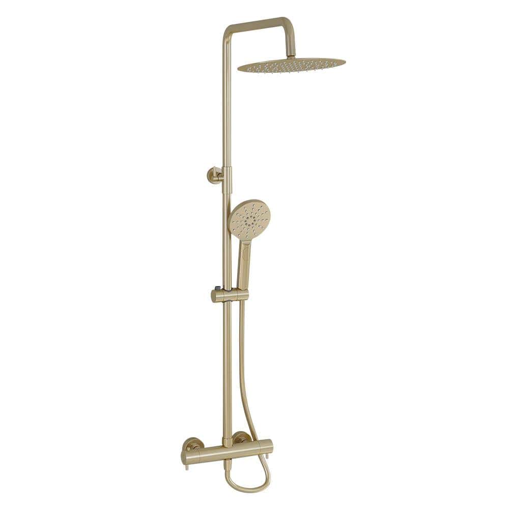 Imex Exposed Shower Set Imex Ravine Cool Touch, Easy Fix, Thermostatic Shower Set with Fixed Overhead Shower And Multifunction Adjustable Handset