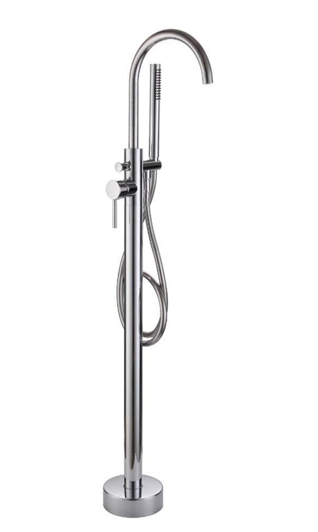 Aquarius Freestanding Bath Filler Chrome Aquarius RF-Series Floor Standing Bath Shower Mixer with Shower Kit