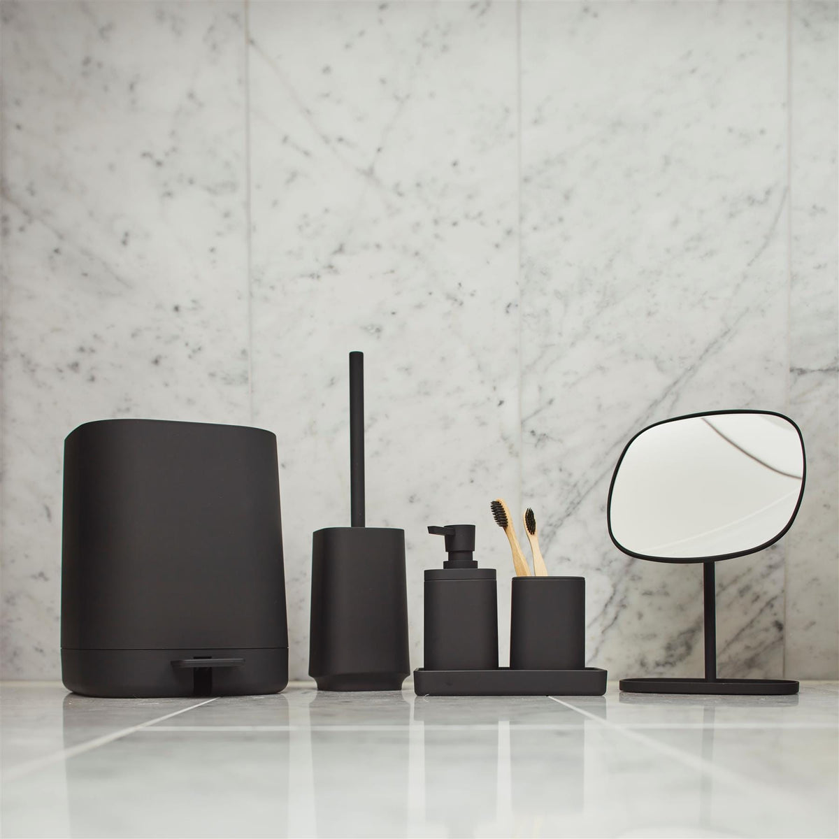 Smedbo Beslagsboden Glow Freestanding Square Magnifing Mirror with Tray