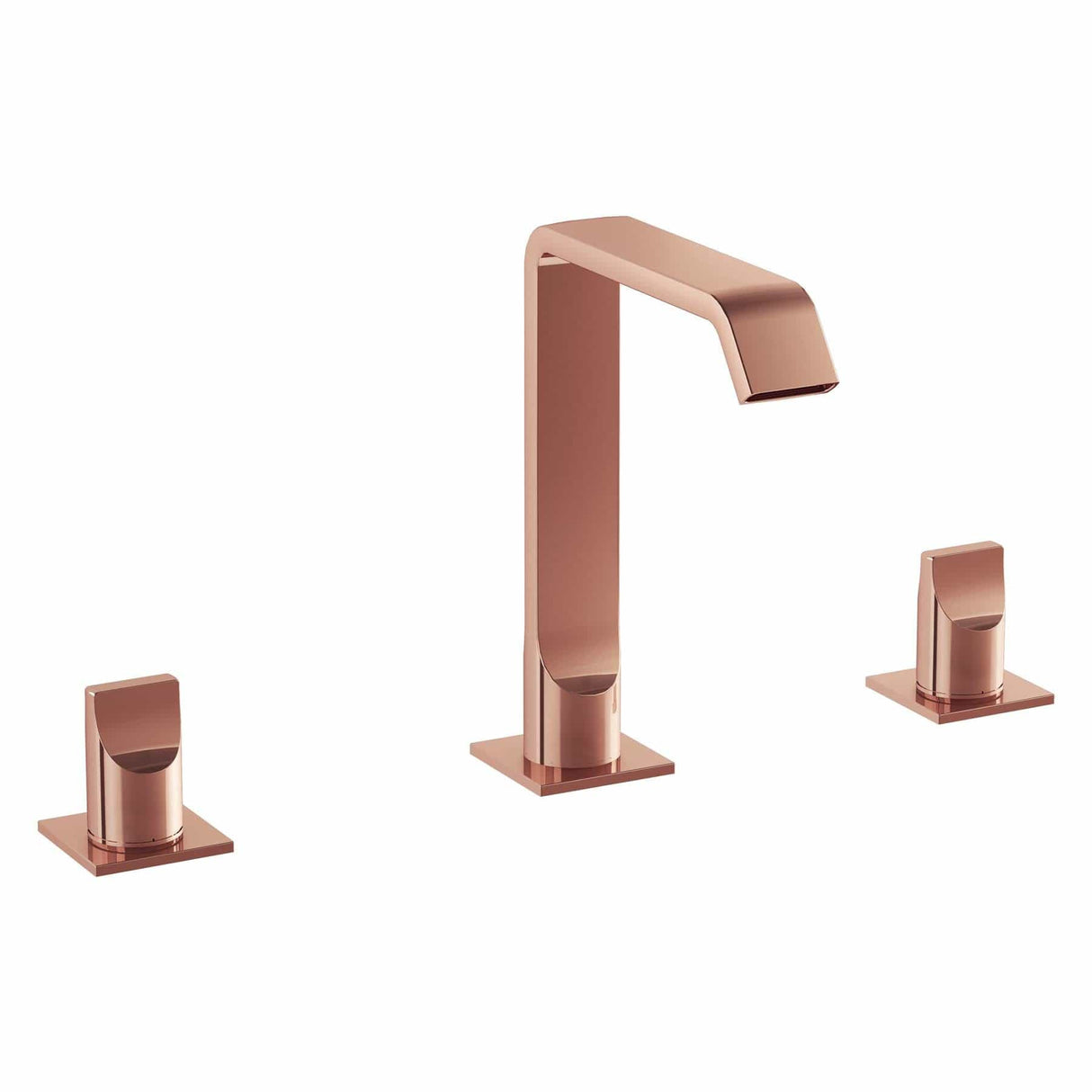 VitrA 3 Tap Hole Basin Set Soft Copper VitrA Suit 3-Hole Deck Mounted Basin Mixer Tap with Panel Valve Handles