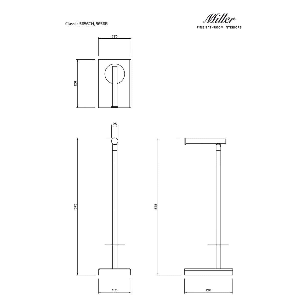 Miller Toilet Roll Holder Miller Signature Freestanding Toilet Roll and Spare Roll Holder
