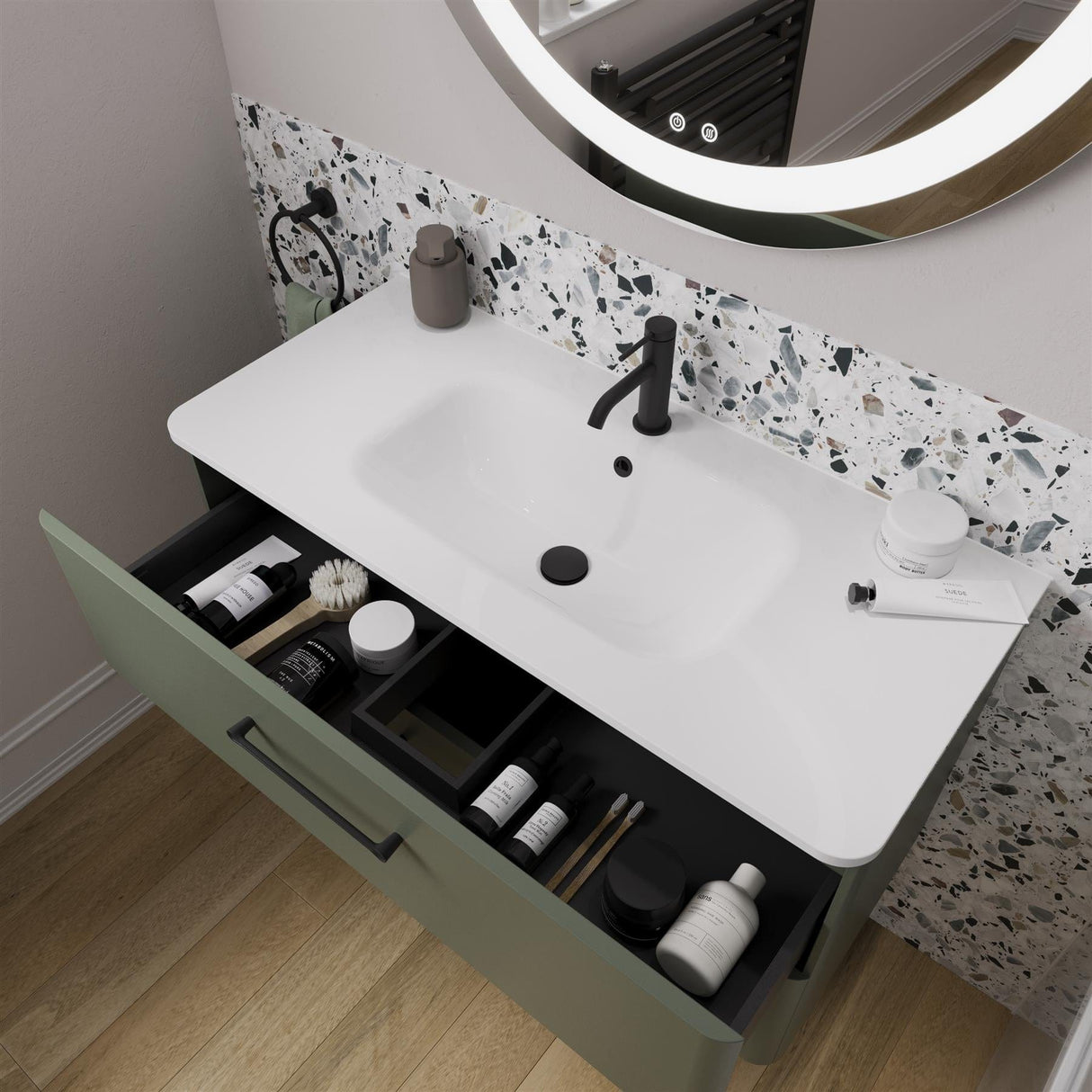 Britton Wall Mounted Vanity Unit Britton Camberwell Wall Mounted 1000mm Vanity Unit with Basin or Worktop