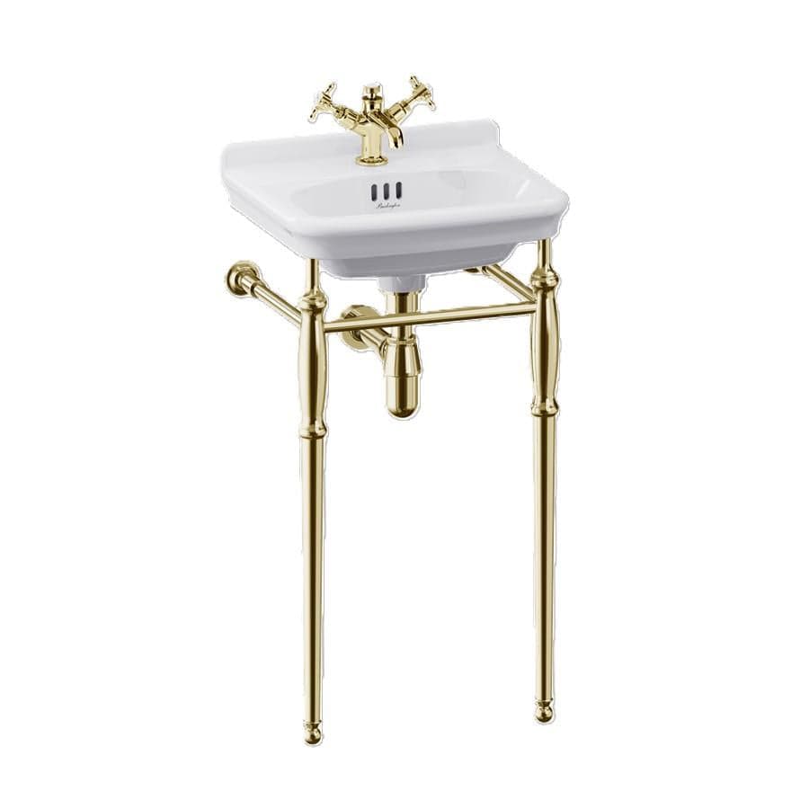 UK Bathroom Store Wall Hung Basin 2 / Gold Burlington Guild 450mm Cloakroom Basin with Washstand