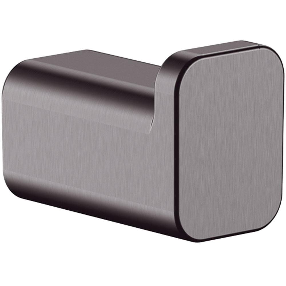 UK Bathroom Store Robe Hook Brushed Black Chrome Hansgrohe Addstoris Single Towel Robe Hook