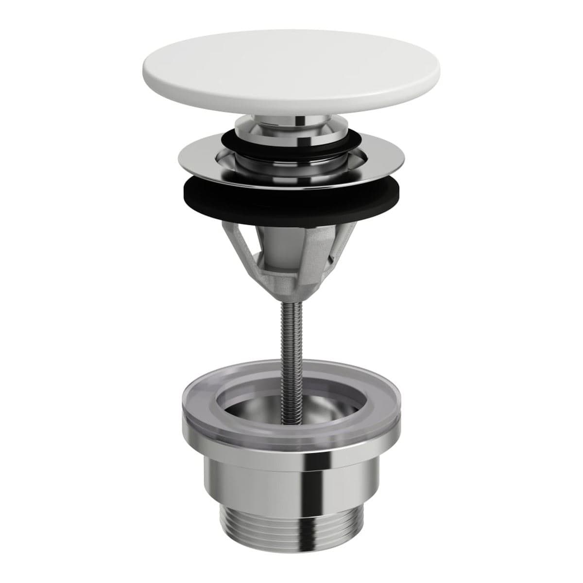 Laufen Basin Waste White Laufen Unslotted Pop-Up Basin Waste with SaphirKeramik Cover