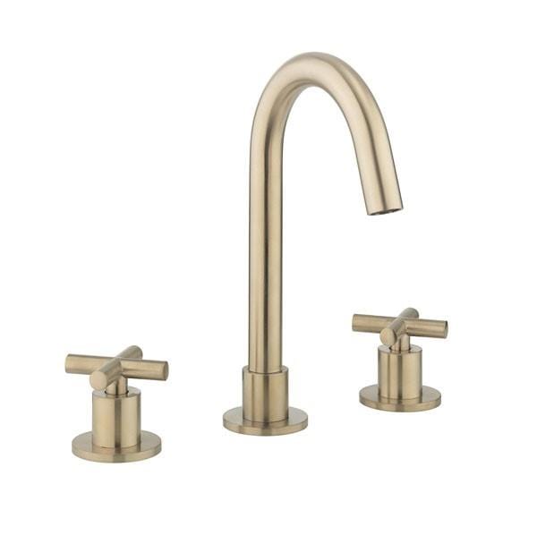 Crosswater 3 Tap Hole Basin Set Brushed Brass Crosswater MPRO Crosshead 3 Hole Basin Mixer Tap