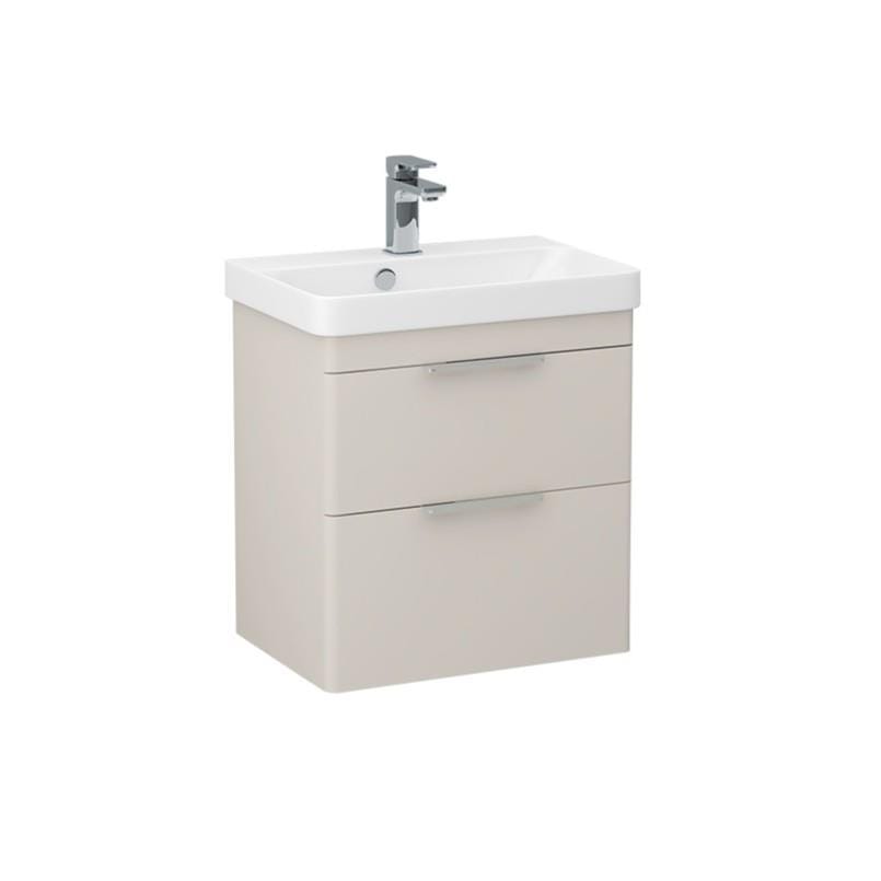 Imex Cloakroom Vanity Unit Imex Luna 550mm Wall Mounted Double Drawer Vanity Unit with Basin