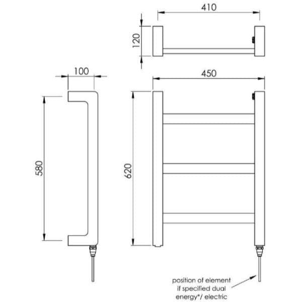 Vogue Designer Towel Radiators Vogue Boxa Straight Designer Towel Radiator in Chrome