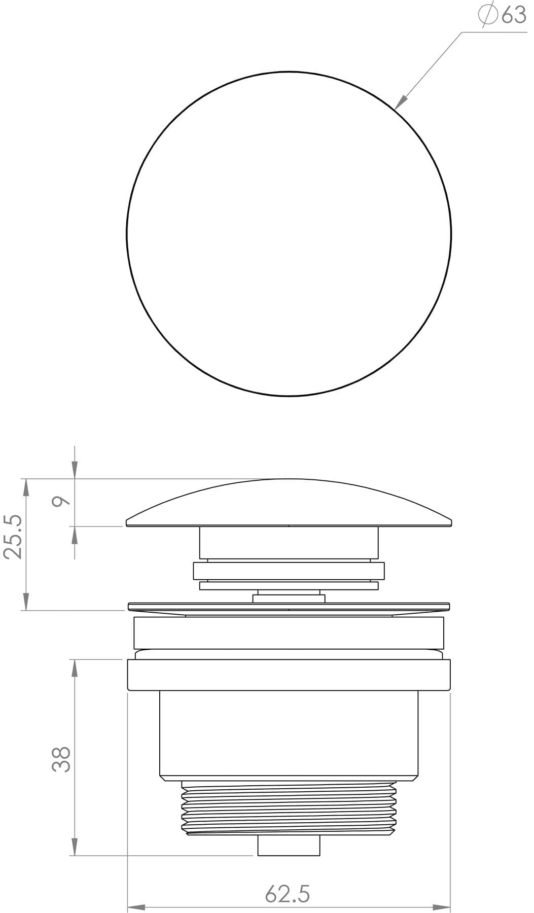 Saneux Basin Waste Saneux Universal Basin Clicker Waste