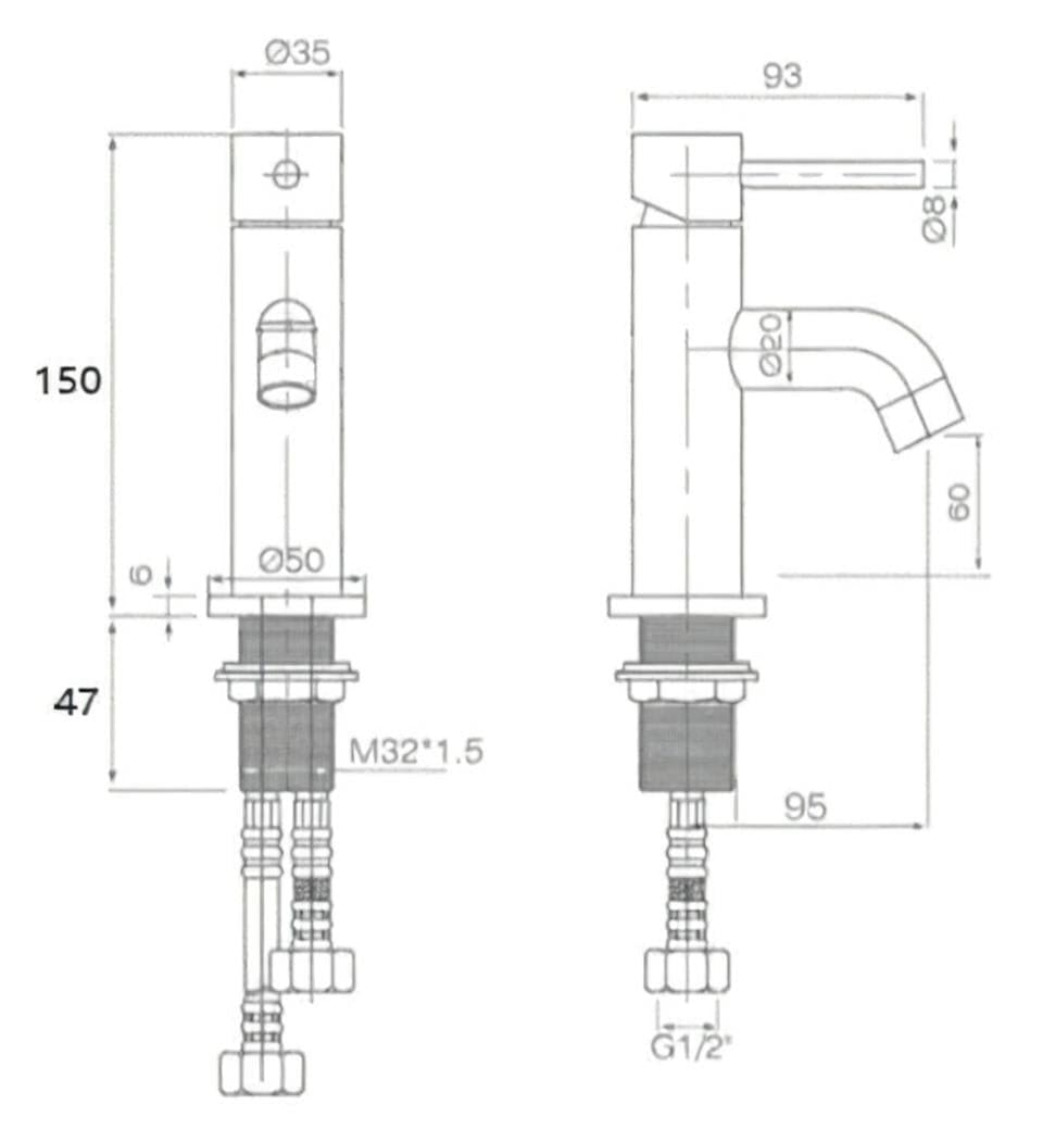 Aqaurius Mono Basin Tap Aquarius RF-Series Mini Mono Basin Mixer Tap