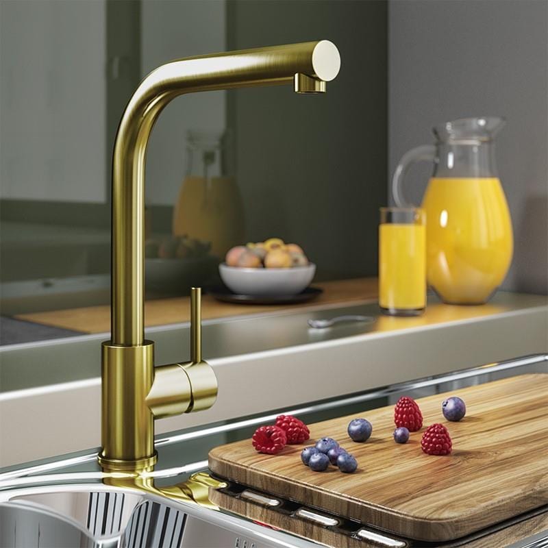 Aquarius Kitchen Tap Brushed Gold Aquarius TrueCook - Series 3 - Single Lever Kitchen Mixer Tap