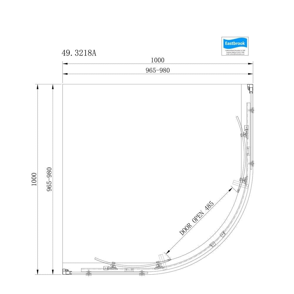 Eastbrook Quadrant Shower Enclosure Eastbrook Corniche 2000 8mm Quadrant Shower Enclosure
