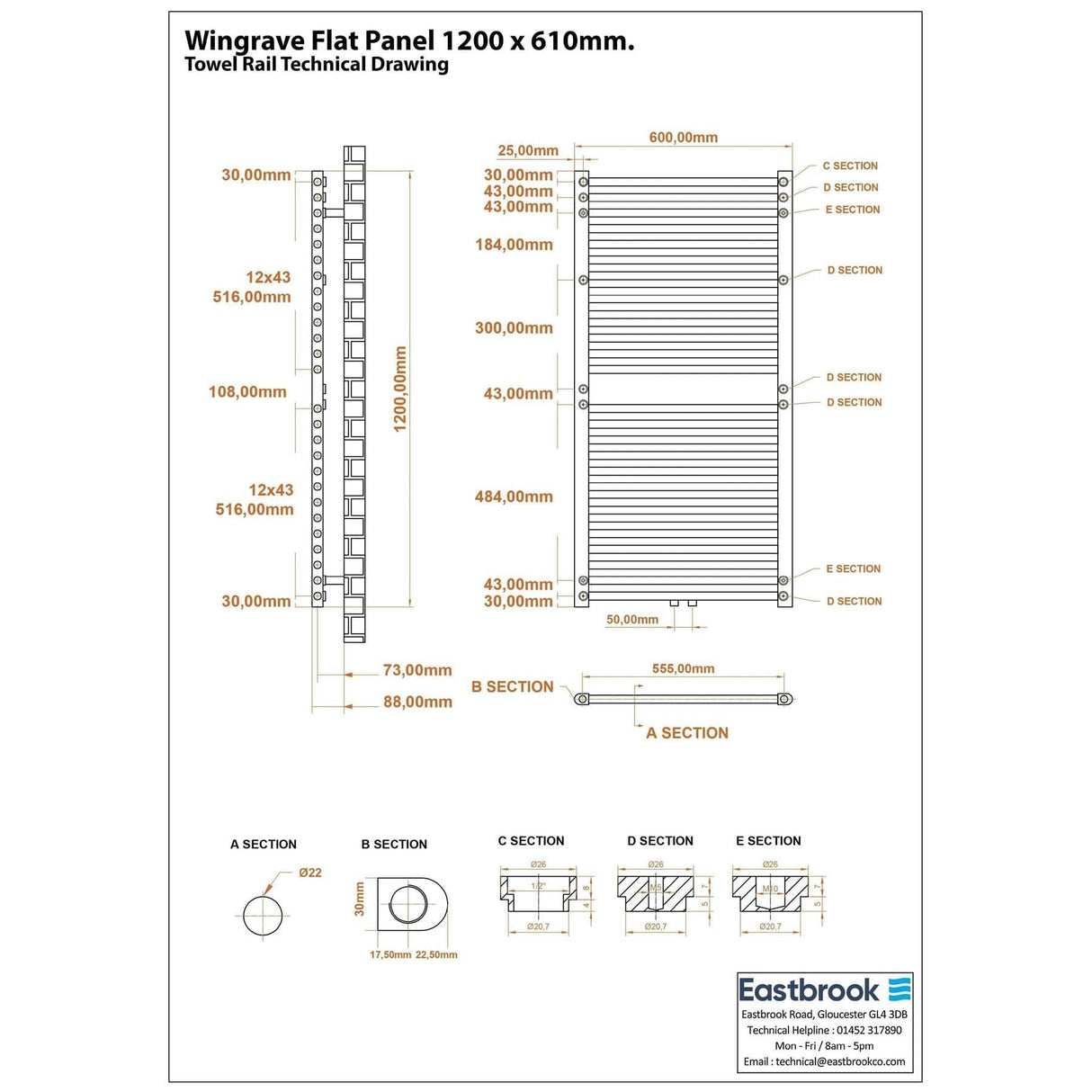 Eastbrook Flat Panel Radiator Eastbrook Wingrave Flat Panel Radiator In Gloss White