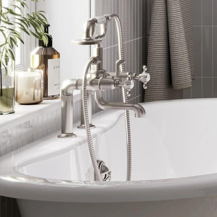 Burlington Bath Shower Mixer Brushed Nickel Burlington Guild Deck Mounted Bath Shower Mixer