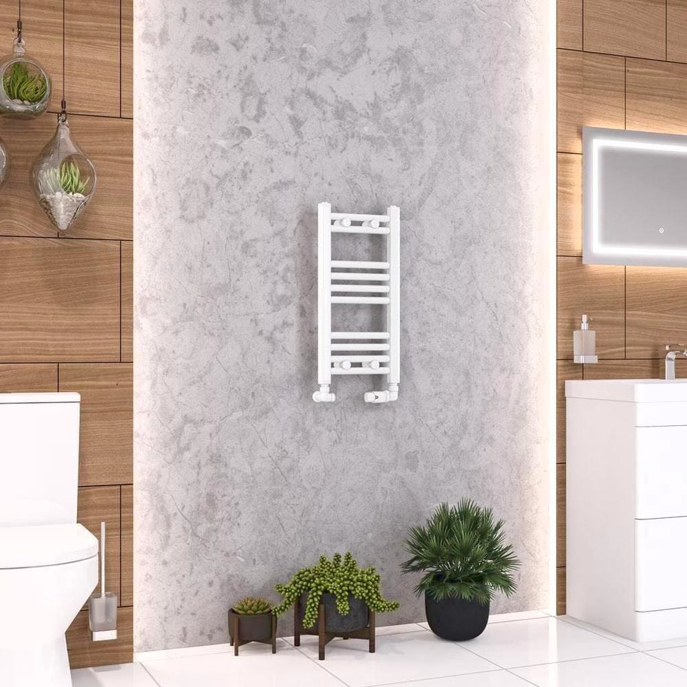 Eastbrook Ladder Rail 600 x 300 / Electric Only Eastbrook Wendover Straight Vertical Heated Towel Rail in White