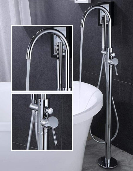Aquarius Freestanding Bath Filler Aquarius RF-Series Floor Standing Bath Shower Mixer with Shower Kit