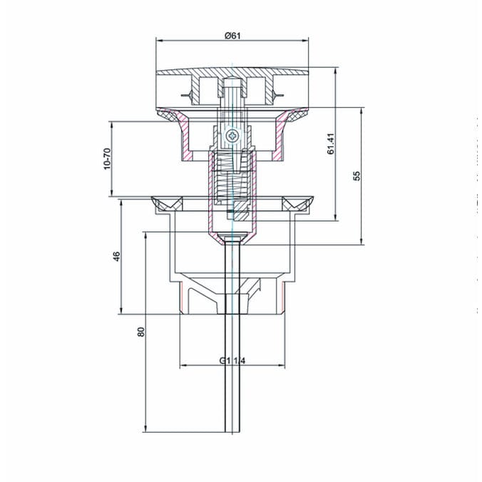 Britton Basin Waste Britton Universal Click Clack Basin Waste