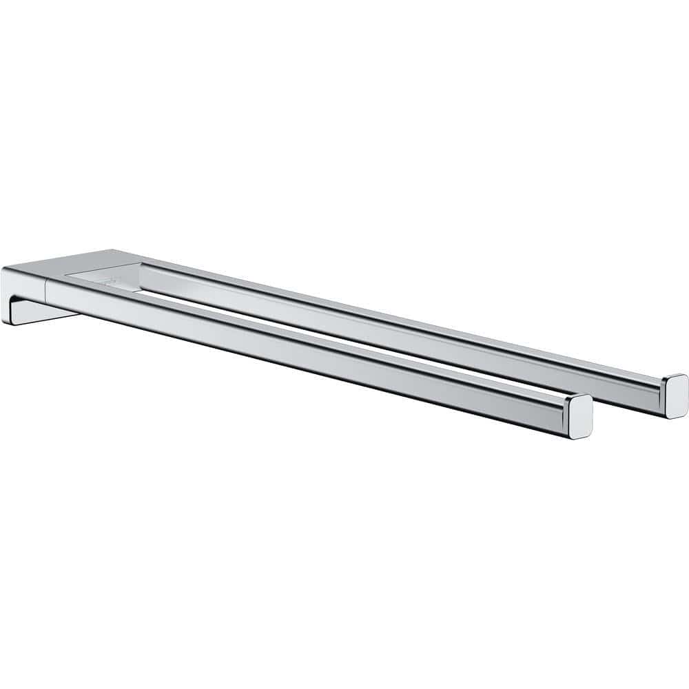 UK Bathroom Store Chrome Hansgrohe Addstoris Twin Handle Towel Rail