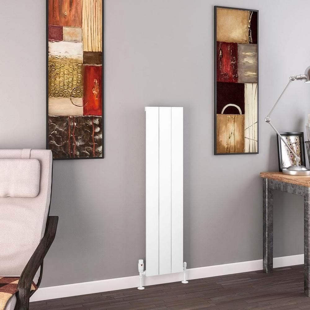Eastbrook Panel Radiator 1200 x 280 / Dual Fuel Eastbrook Charlton Vertical Aluminium Designer Radiator in Matt White