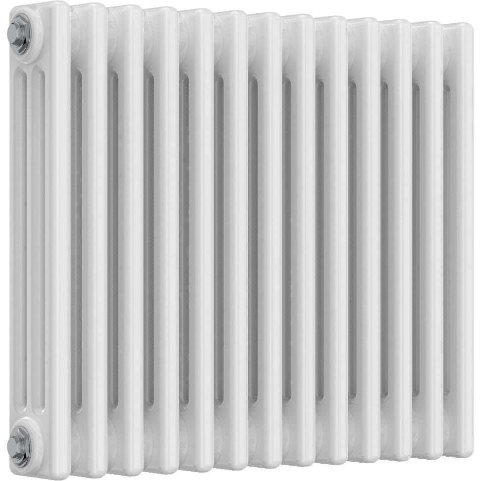 Aquarius Bathrooms Column Radiator 500mm x 605mm Aquarius Foundry Horizontal 3 Column Radiator in White