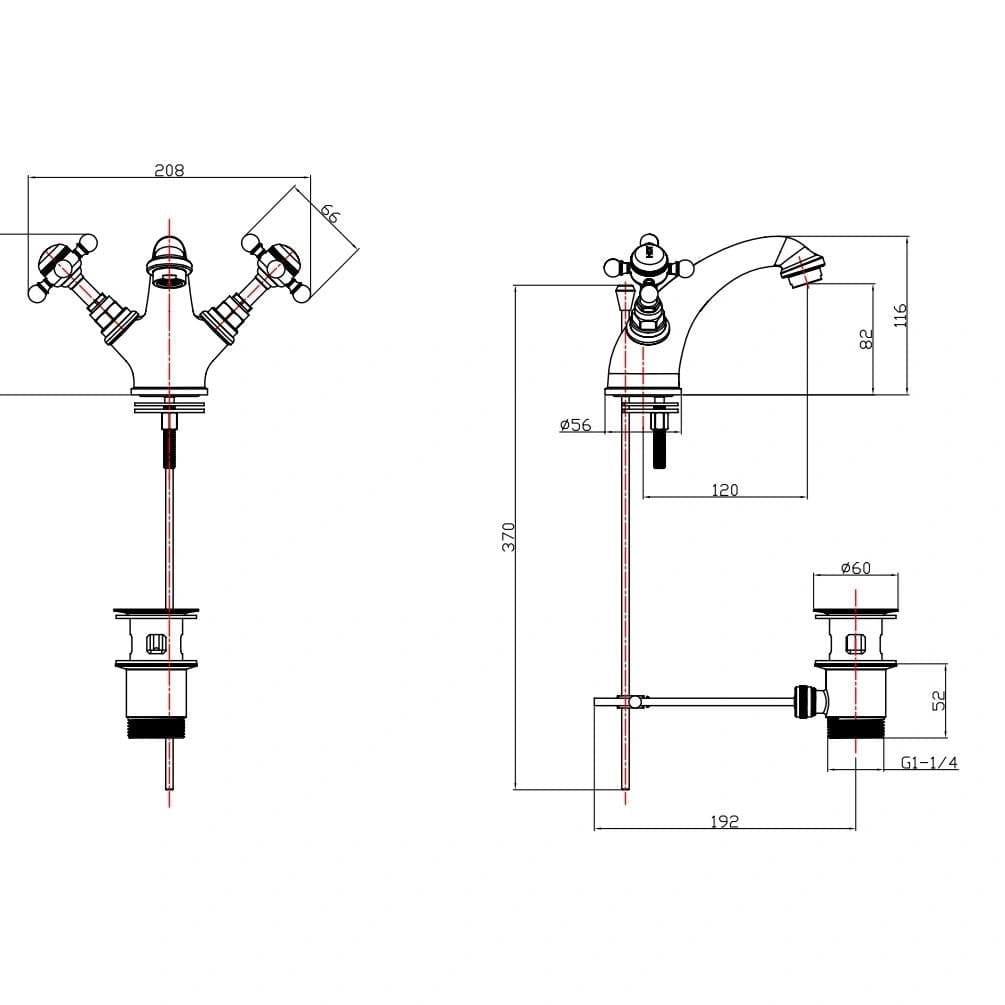Imperial Mono Basin Tap Imperial Lichfield Monobloc Basin Mixer Tap with Pop-Up Waste - Chrome - ZLICBMCP
