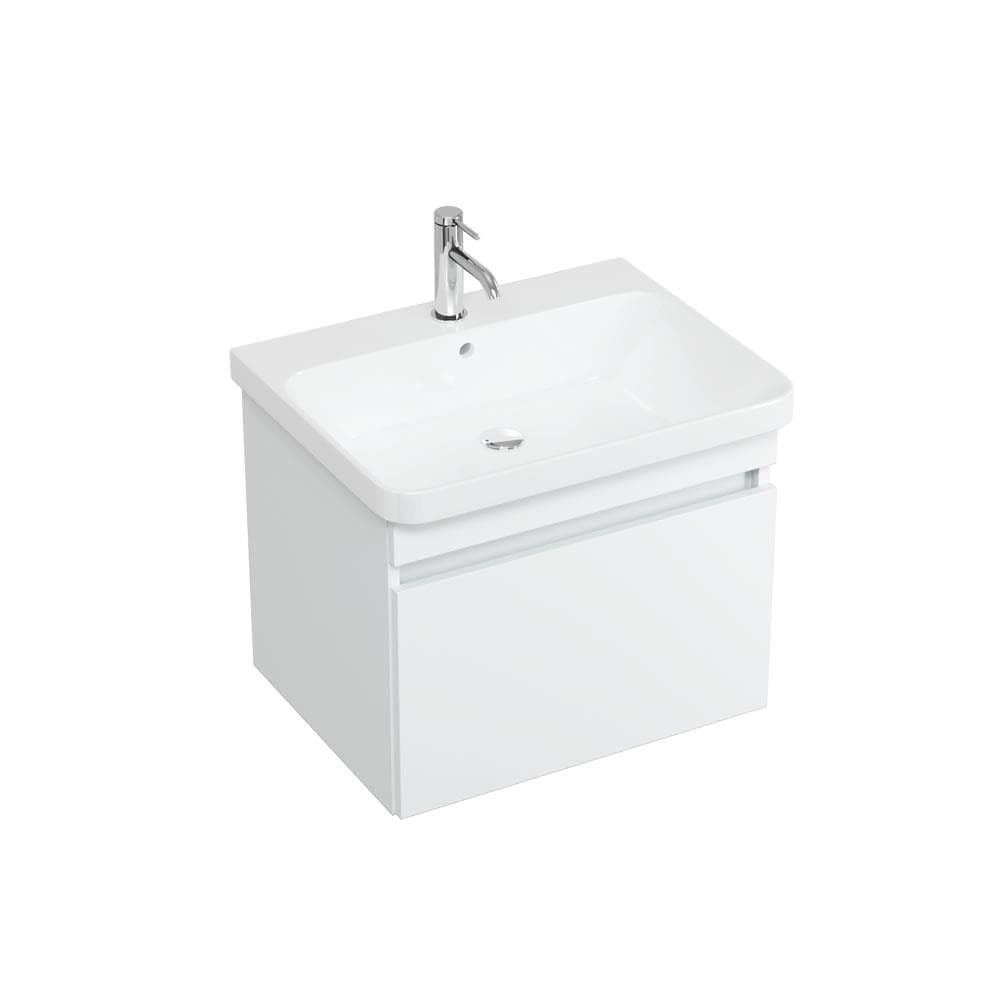 Britton Wall Mounted Vanity Unit Matt White Britton Dalston Wall Mounted 600mm Vanity Unit with Basin