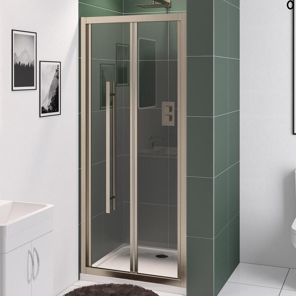 Eastbrook Bi-Fold Shower Door Brushed Brass / 1000mm Eastbrook Vantage 2000 Bi-Fold Shower Door