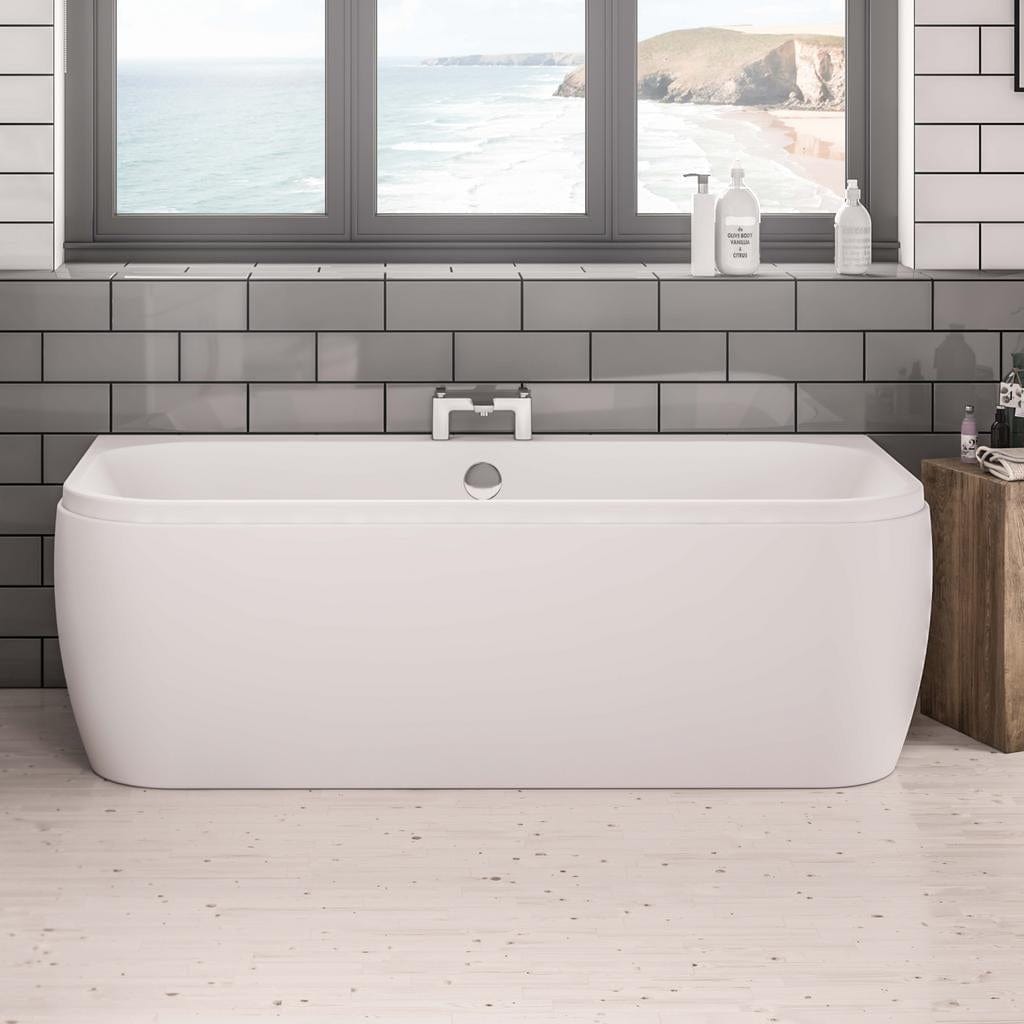 Eastbrook Double Ended Bath Eastbrook Malin D-Shape Back To Wall Double Ended Bath