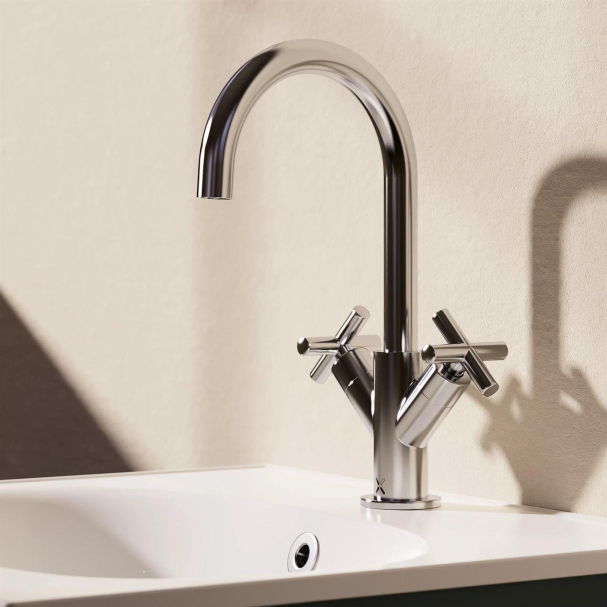 Crosswater Mono Basin Tap Chrome Crosswater MPRO Crosshead Monobloc Basin Mixer Tap