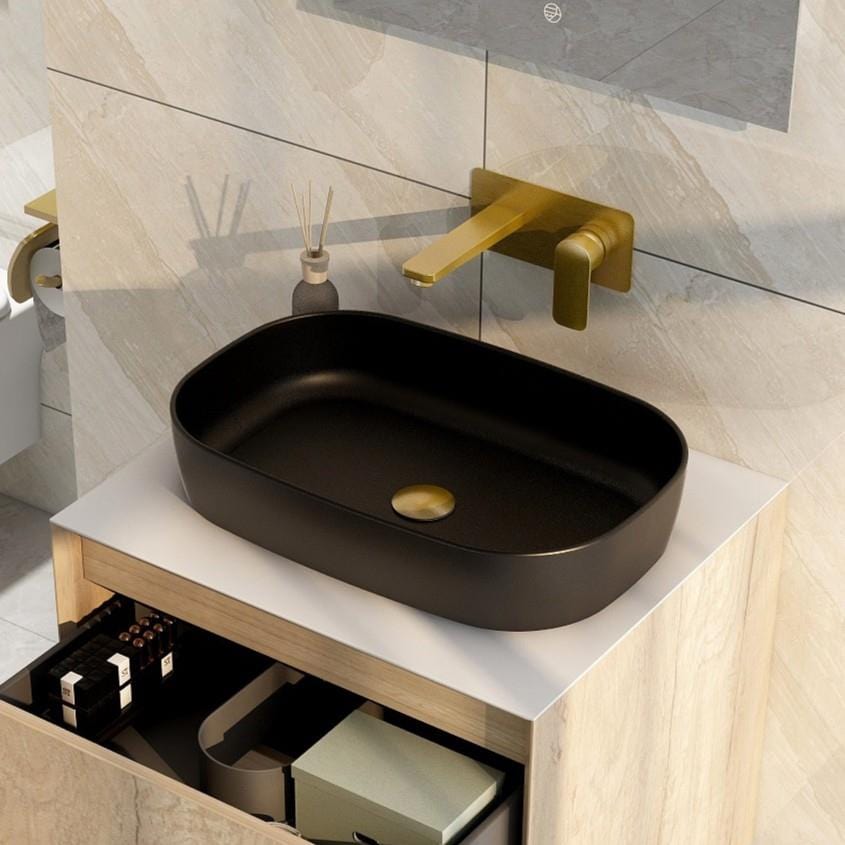 Imex Countertop Basin Black Imex Grace Slimline 540mm Countertop Basin
