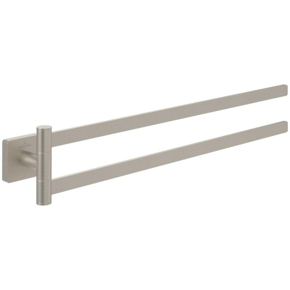 Villeroy & Boch Towel Rails and Rings Brushed Nickel Villeroy & Boch Elements Tender Double Arm Towel Holder