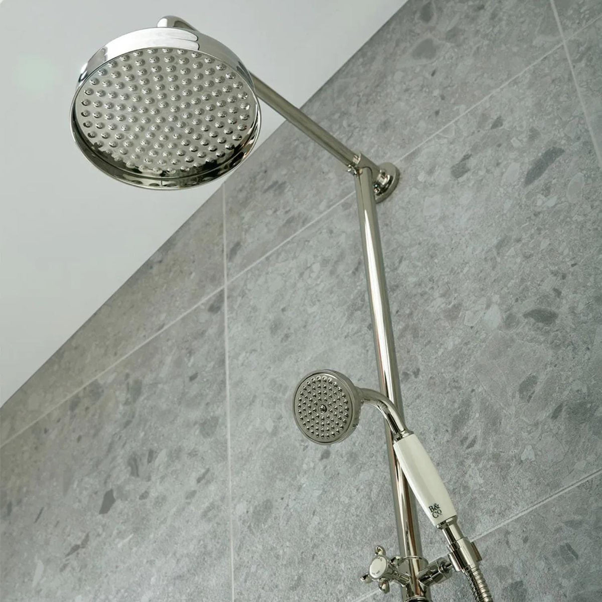 Vado Exposed Shower Set Booth & Co. Axbridge Exposed 3 Outlet Shower Set with Fixed Shower Head, Handset and Bath Spout