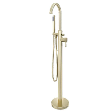 Aquarius Bathrooms Freestanding Bath Filler Brushed Brass Aquarius Curve Floorstanding Bath Shower Mixer Tap