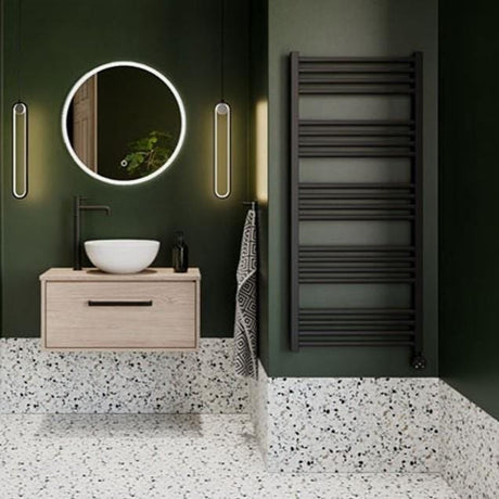 Crosswater Ladder Rail Crosswater MPRO Designer Vertical Towel Radiator in Matt Black