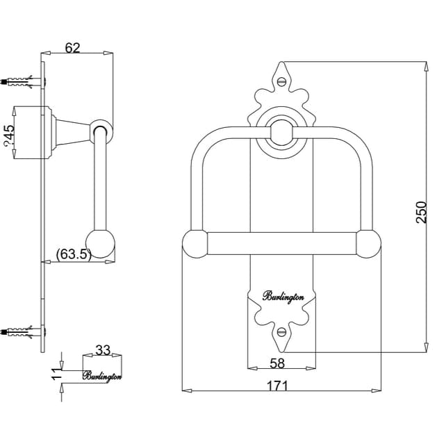 Burlington Toilet Roll Holder Burlington Spire Toilet Roll Holder in Chrome