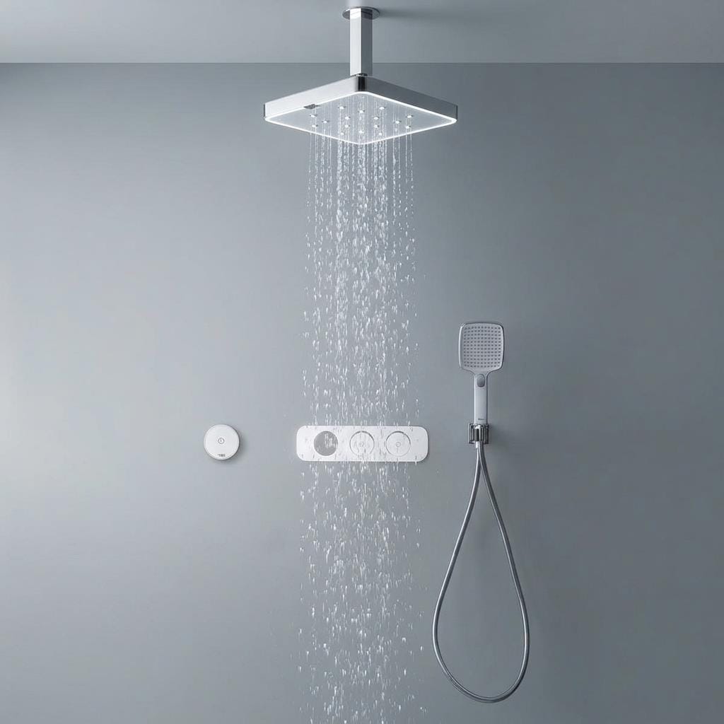 TED Exposed Shower Set Ceiling Mounted TED Venn BubbleSpa® Complete 2 Outlet Shower Kit with Wireless Button
