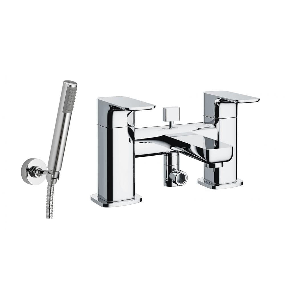 Imex Bath Shower Mixer Chrome Imex Blade Bath Shower Mixer Tap with Kit (Incl Hose, Handset And Wall Bracket)