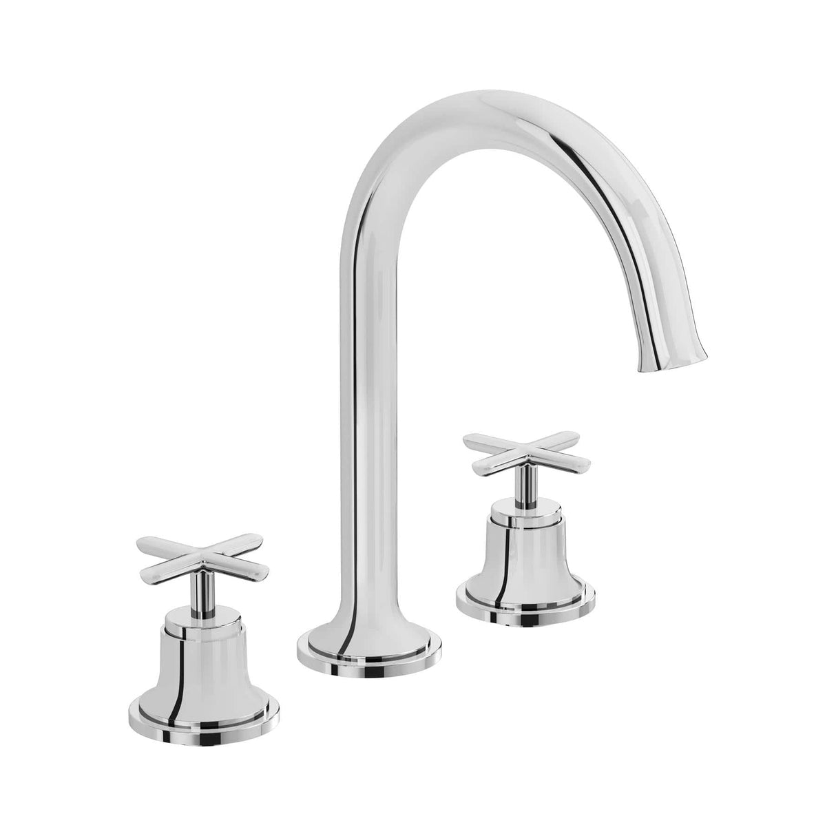 VitrA 3 Tap Hole Basin Set Chrome VitrA Origin Classic Deck Mounted 3-hole Basin Mixer Tap with Cross Handles