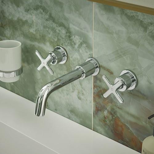 Heritage Wall Mounted Basin Tap Heritage Salcombe 3 Hole Wall Mounted Basin Mixer Tap