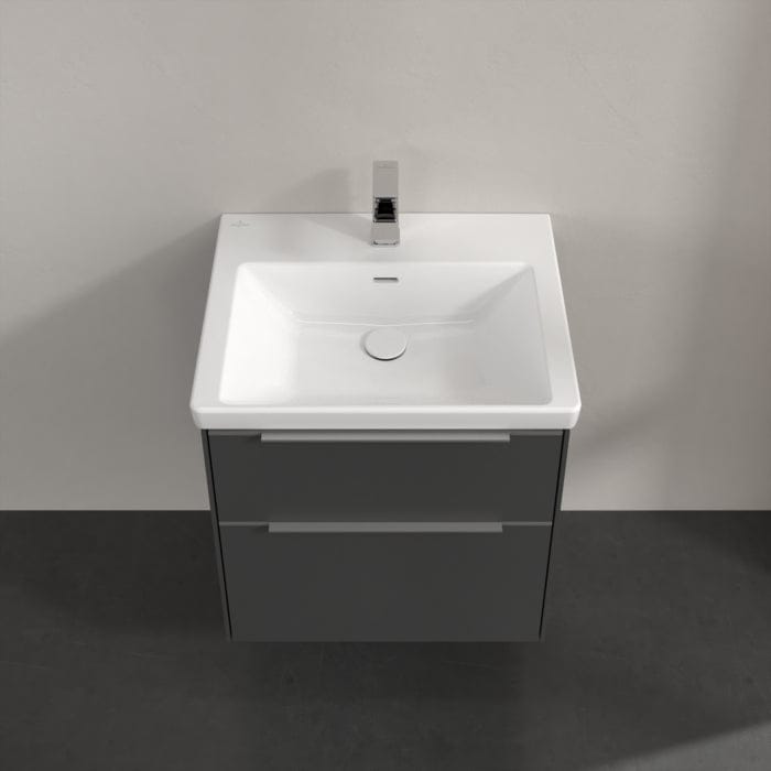 Villeroy & Boch Wall Mounted Vanity Unit Villeroy & Boch Subway 3.0 Wall Hung 600mm Two Drawer Vanity Unit with Basin