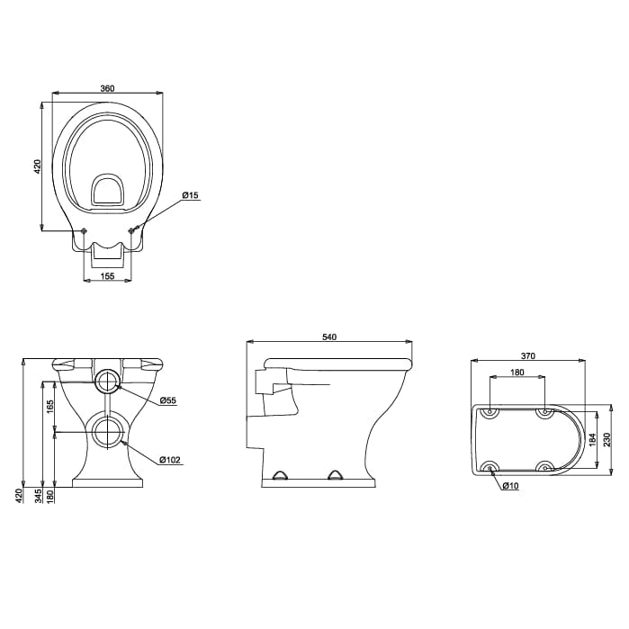 Burlington Low Level Toilet Burlington Guild Low Level Toilet with Fittings Pack