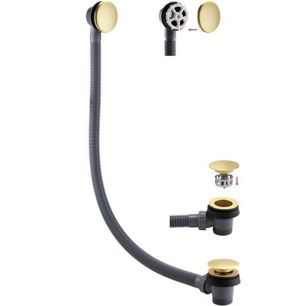 Aquarius Bath Waste Brushed Brass Aquarius Zanelli Click Clack Bath Waste and Overflow